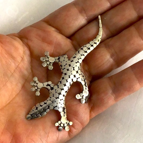 Sterling Silver Lizard Brooch. - Picture 1 of 13